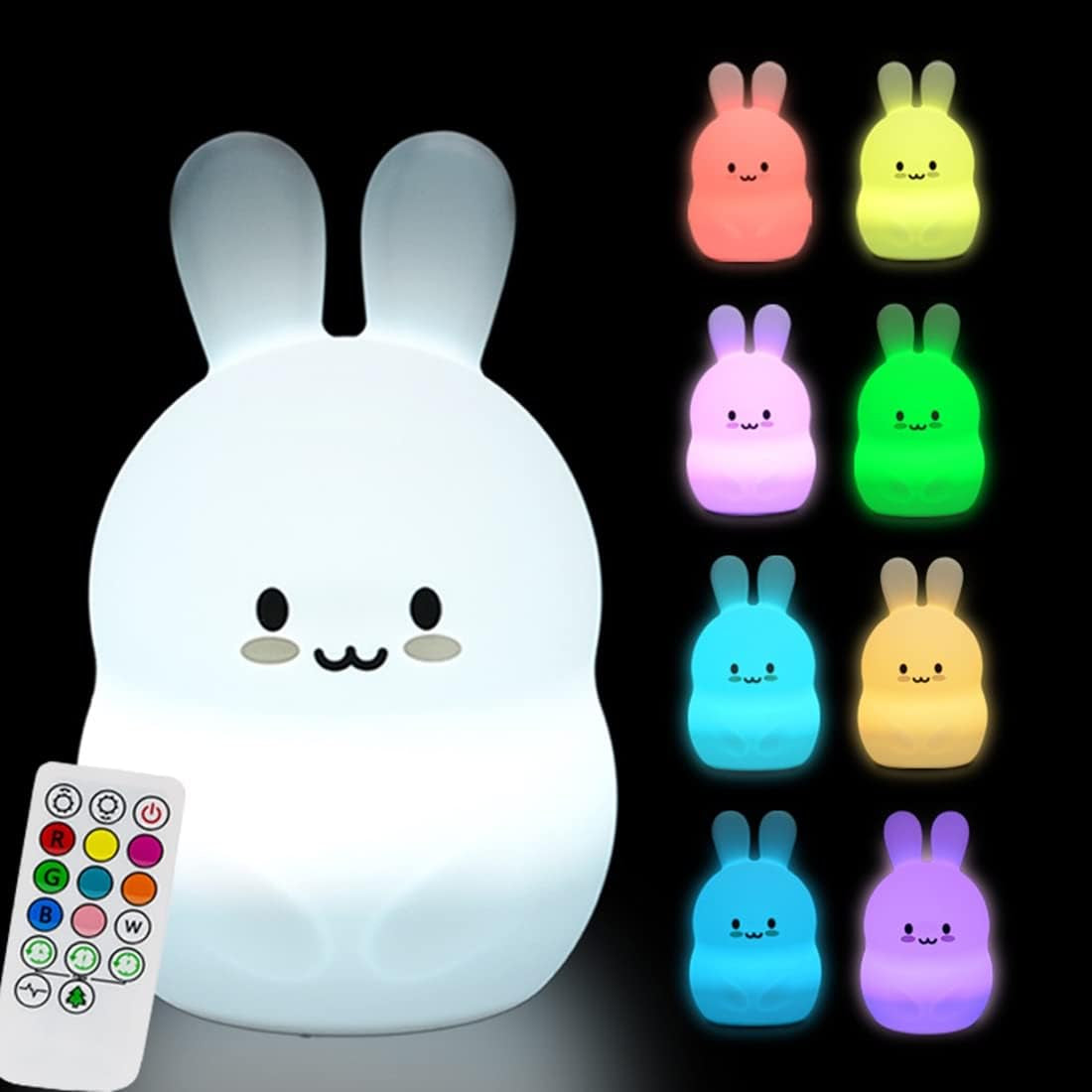 Cat Night Lights Children'S Room Lighting, Toddler Bedroom Sleep Lights Bedside Lamp - 9 Colors Lamps Room Decor for Toddlers/Boys/Girls/Adults/Bedroom/Bathroom/Outdoor/Camping - Medium