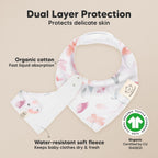 8-Pack Organic Baby Bandana Bibs for Girls - Super Absorbent Triangle Baby Bibs for Drooling and Teething Infant, 100% Cotton Extra Soft for Newborn, Infant 0-36 Months (Bloom)