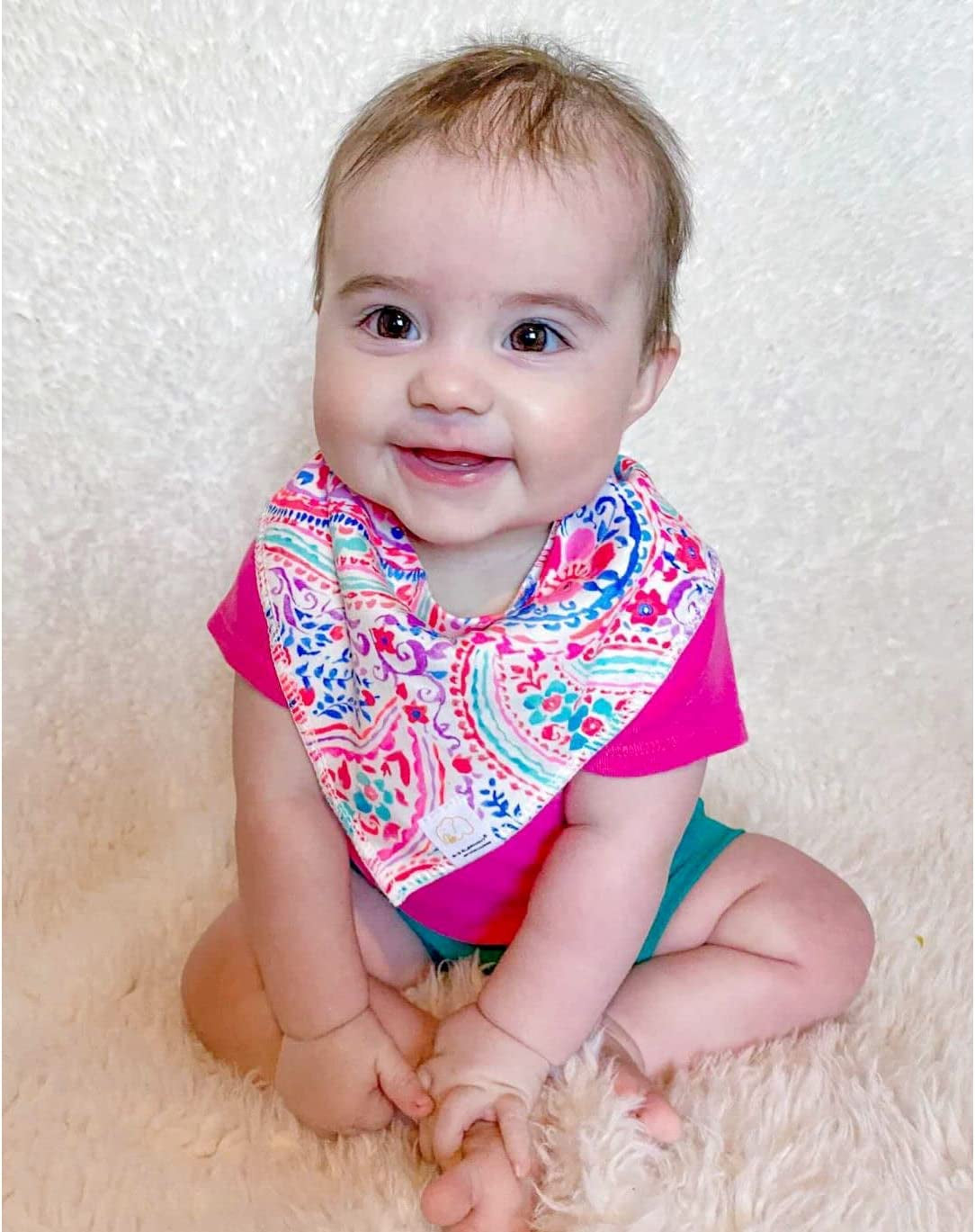 Baby Bandana Drool Bibs Set, Soft Absorbent Bibs for Teething and Drooling - 10 Pack Pattern