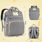 Diaper Bag Backpack, Multifunctional Baby Changing Bag with Insulated Milk Bottle Pocket & Stroller Strap, Large Capacity Travel Backpack with USB Charging Port, Baby Bags for Boys Girls(Gray)