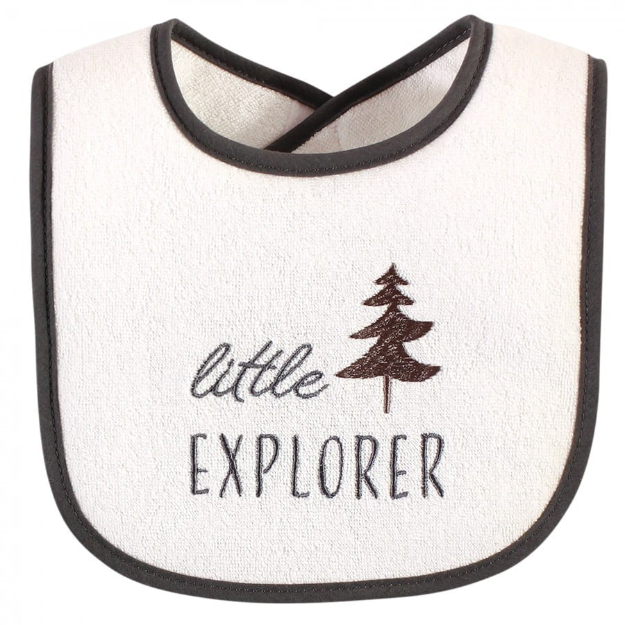 Infant Boy Cotton Terry Drooler Bibs with Fiber Filling, Boy Woodland, One Size