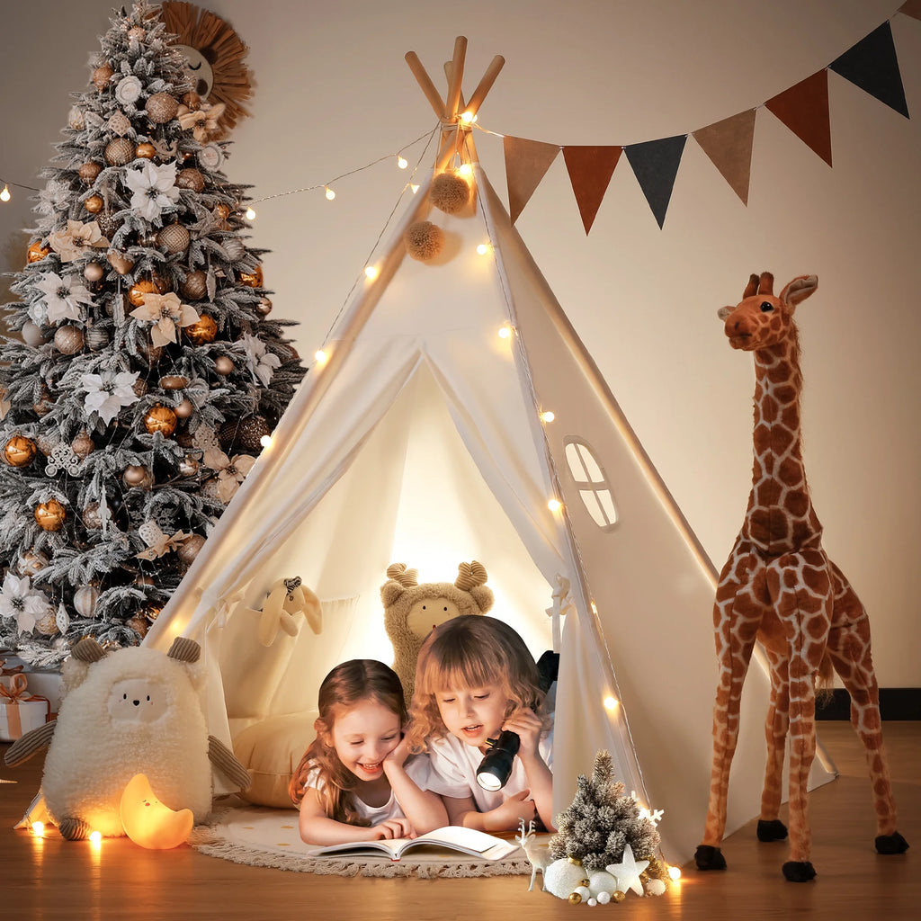 Kids Teepee Tent for Girls and Boys with Light,Toddler Playhouse Tent Indoor Play Tent