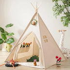 Kids Teepee Tent with Window, Foldable Play Tent for Kids, Suit for Indoor and Outdoor Play, Protable Children Playhouse Tent
