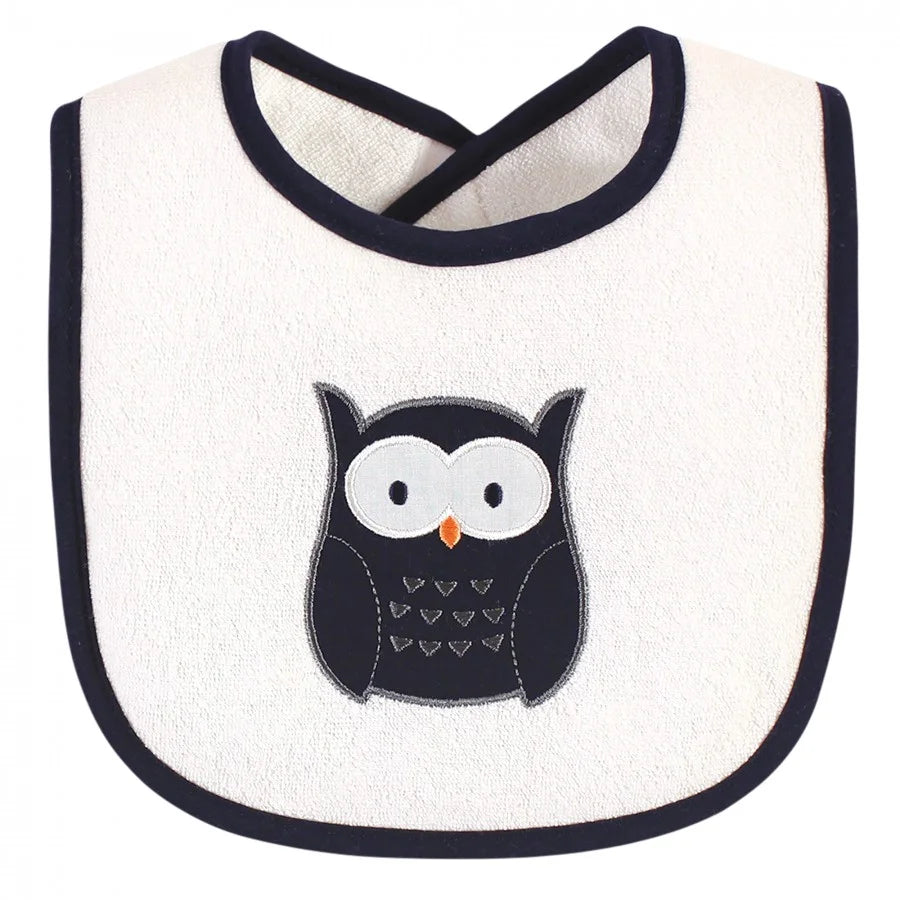 Infant Boy Cotton Terry Drooler Bibs with Fiber Filling, Boy Woodland, One Size