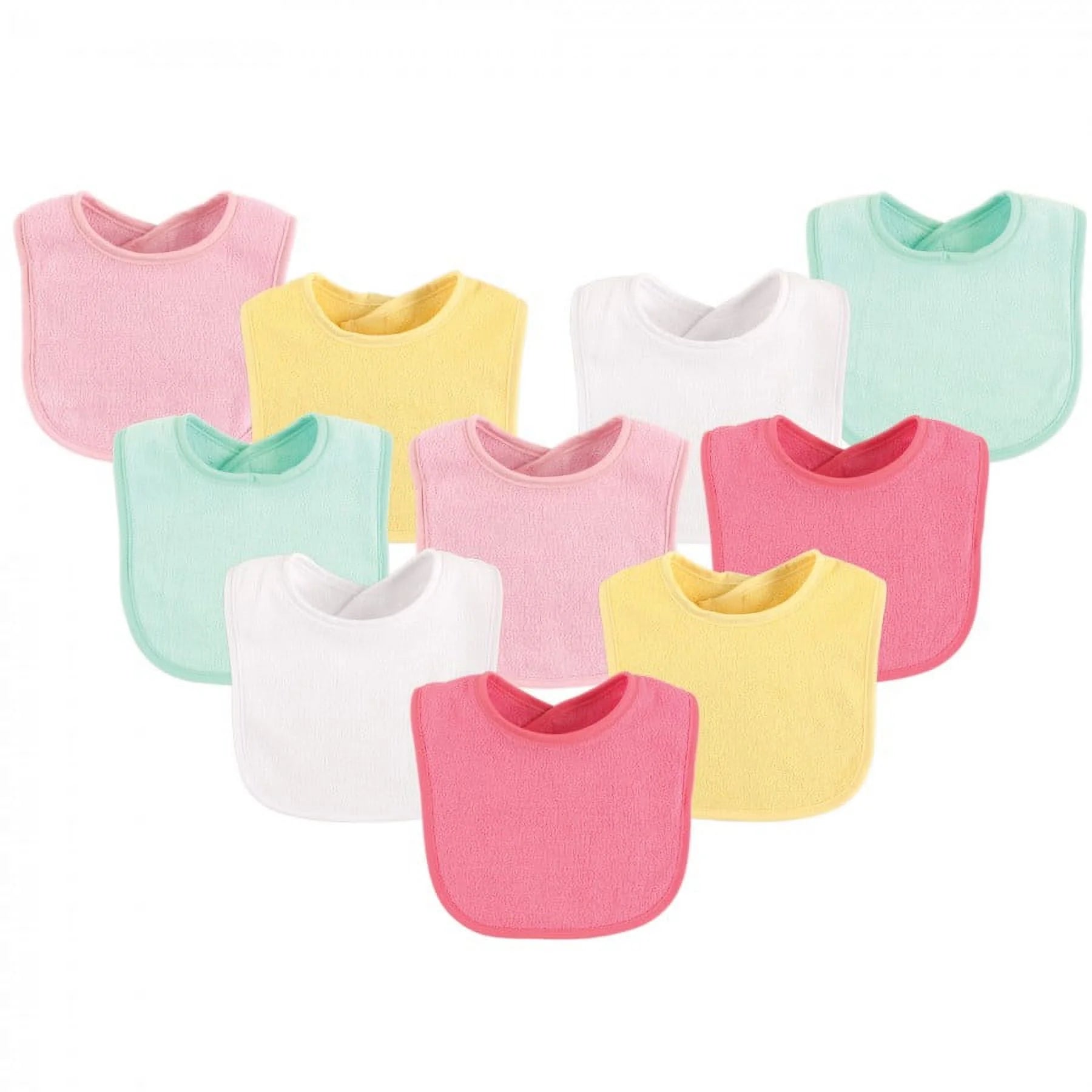 Baby Boy Cotton Terry Bibs 10Pk, Boy Solid, One Size