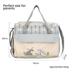 Soho Animals 10-Piece Diaper Tote Bag Set in Gray with Rabbit Design