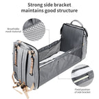 Diaper Bag Backpack,  Multifunction 3 in 1 Waterproof Travel Back Pack, Baby Changing Bags with Changing Pad, Stroller Straps, Unisex, Grey