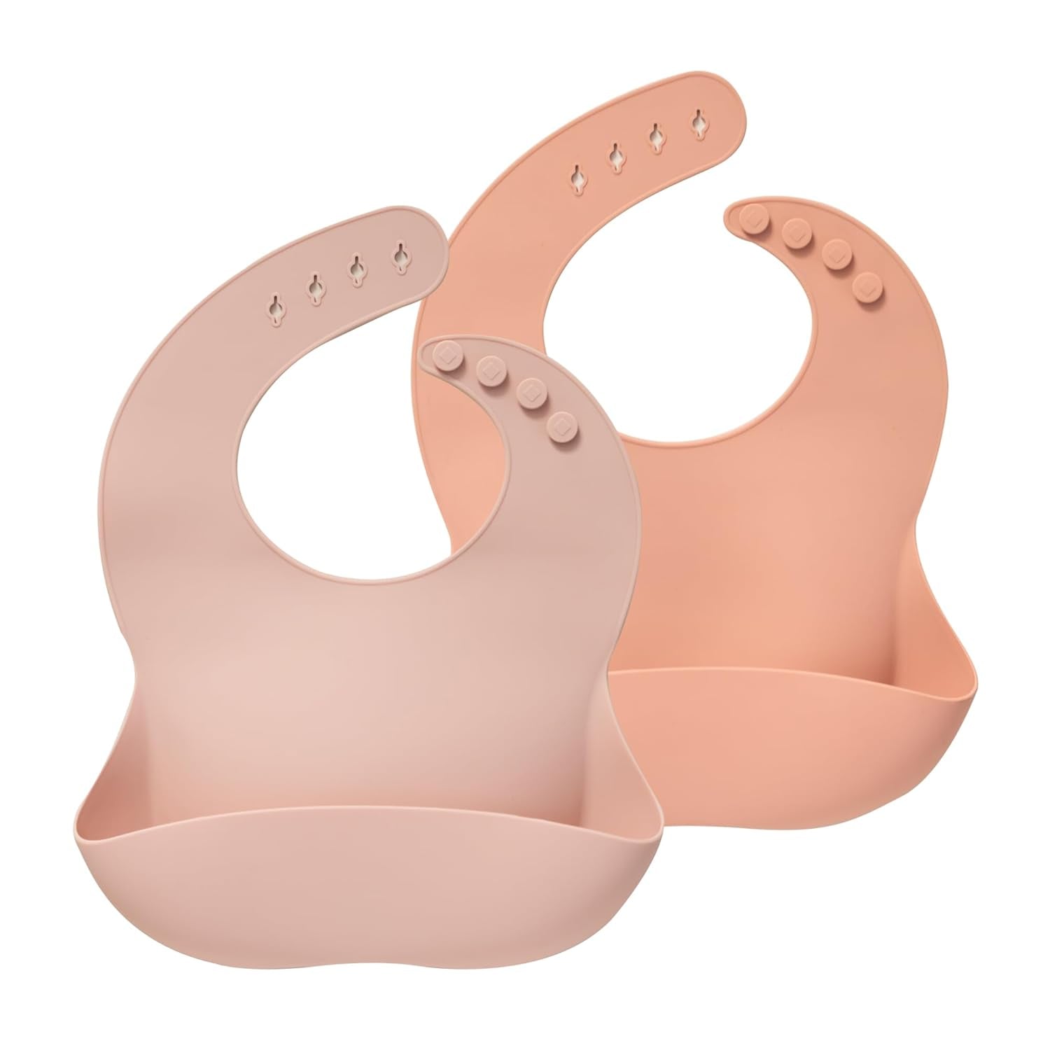 Silicone Baby Bibs Set of 2 | BPA Free Waterproof | Soft Flexible Adjustable Silicone Bibs for Babies & Toddlers(Ether/Muted)