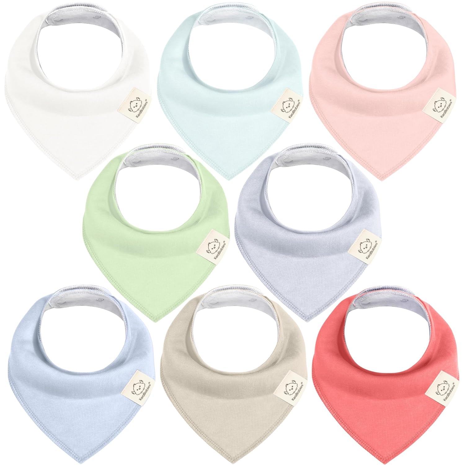 8-Pack Organic Baby Bandana Bibs for Girls - Super Absorbent Triangle Baby Bibs for Drooling and Teething Infant, 100% Cotton Extra Soft for Newborn, Infant 0-36 Months (Bloom)