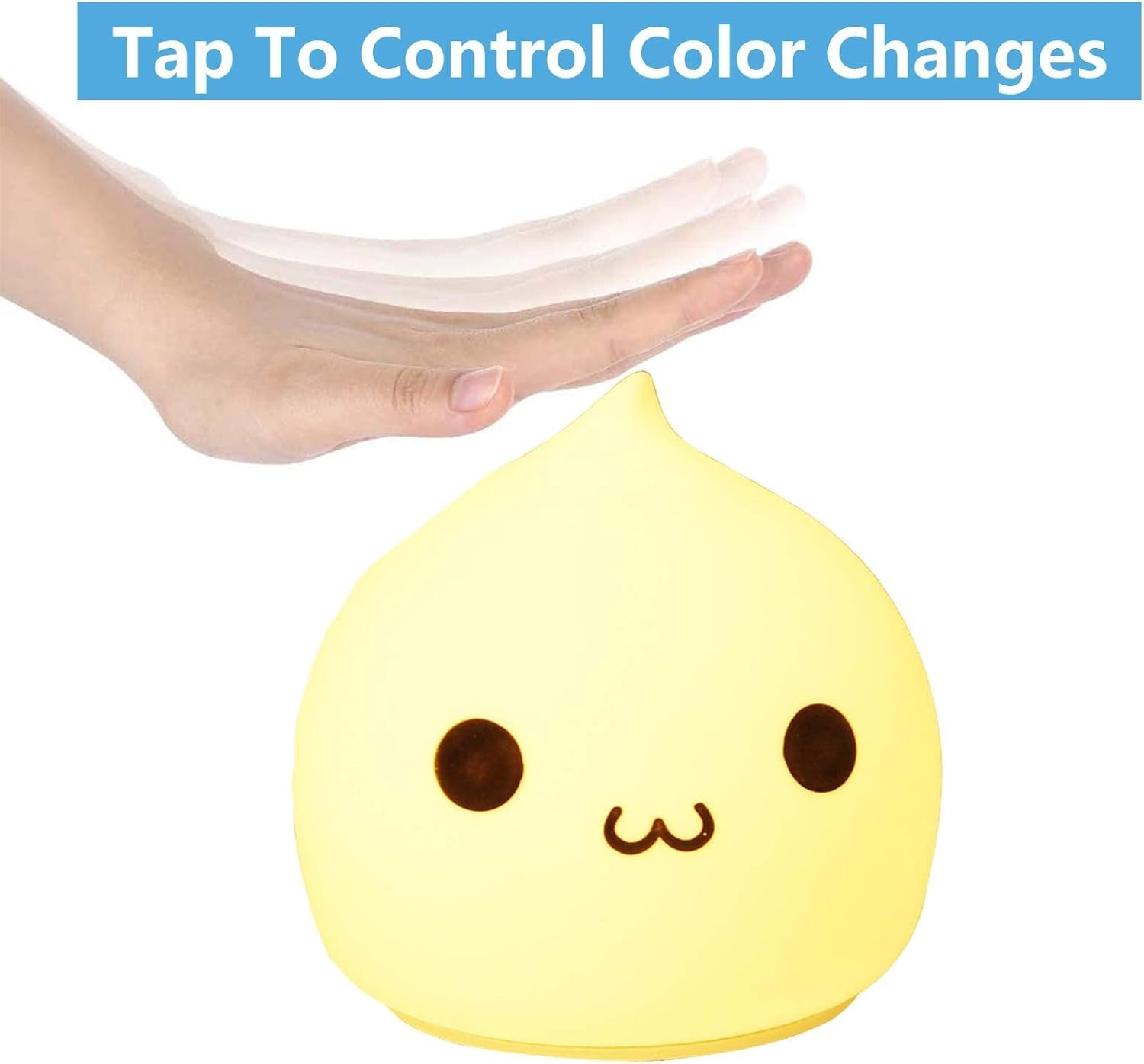 Night Light for Kids, Cute Lamp Dumpling Light Birthday Gifts for Girls Boys, Kawaii Nightlight Silicone Portable Nursery Battery Powered Animal Night Lights for Baby Toddler Teen Bedrooms