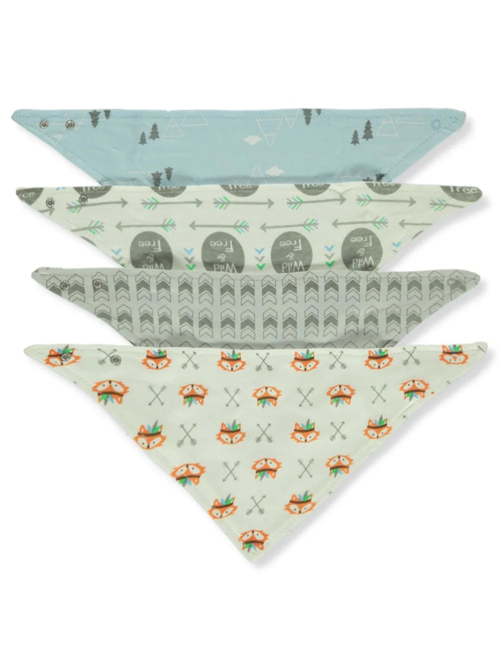Baby Boy Cotton Bandana Bibs 4Pk, Wild Free, One Size