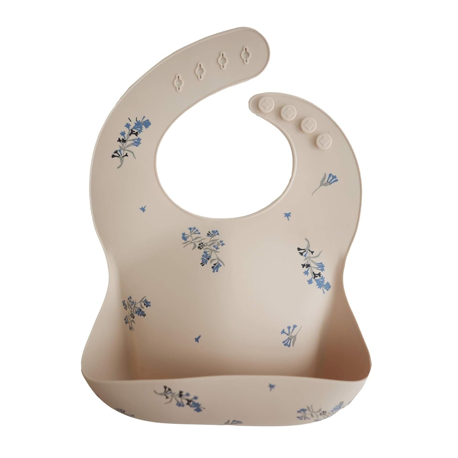 Silicone Baby Bib | Adjustable Fit Waterproof Bibs (Cambridge Blue)