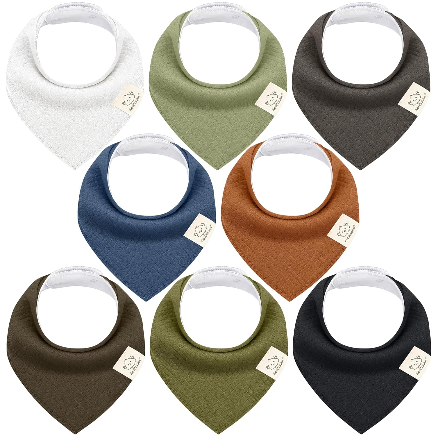 8-Pack Organic Baby Bandana Bibs for Boys, Girls - Super Absorbent Triangle Baby Bibs for Drooling and Teething Infant, 100% Cotton Extra Soft for Newborn, Infant 0-36 Months(Grayscape)