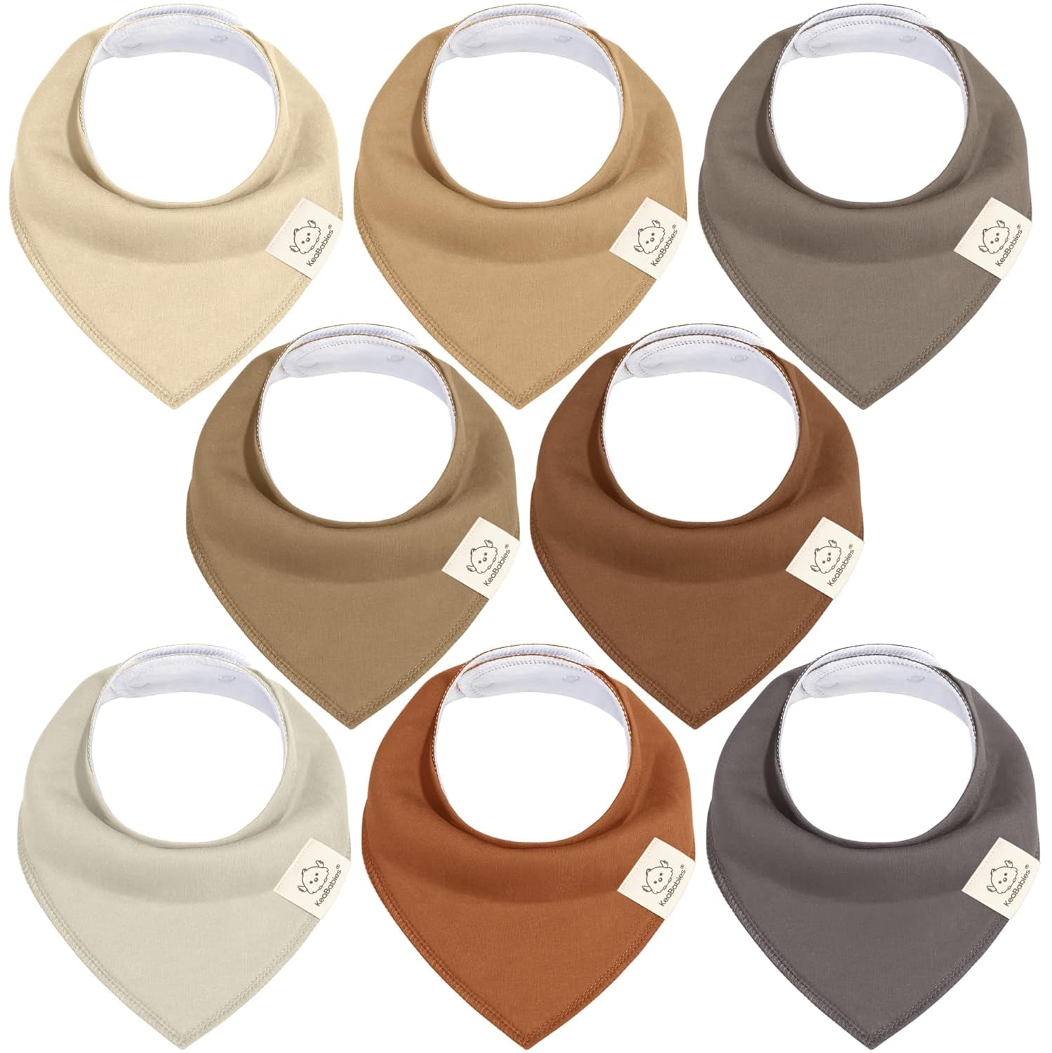 8-Pack Organic Baby Bandana Bibs for Boys, Girls - Super Absorbent Triangle Baby Bibs for Drooling and Teething Infant, 100% Cotton Extra Soft for Newborn, Infant 0-36 Months(Grayscape)