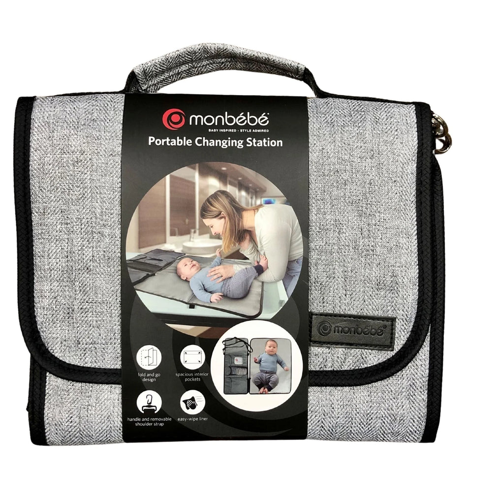 Portable Diaper Changing Station with Strap, Gray, Toddler