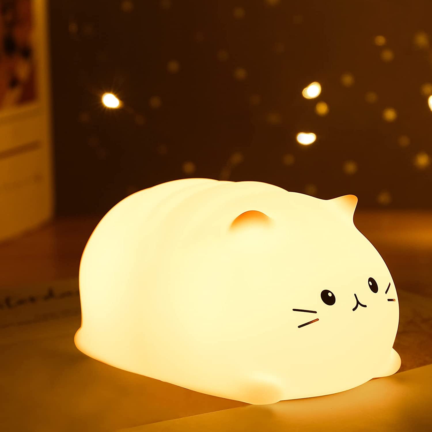 Night Light for Kids, Cute Lamp Dumpling Light Birthday Gifts for Girls Boys, Kawaii Nightlight Silicone Portable Nursery Battery Powered Animal Night Lights for Baby Toddler Teen Bedrooms