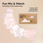 8-Pack Organic Baby Bandana Bibs for Girls - Super Absorbent Triangle Baby Bibs for Drooling and Teething Infant, 100% Cotton Extra Soft for Newborn, Infant 0-36 Months (Sweet Charm)