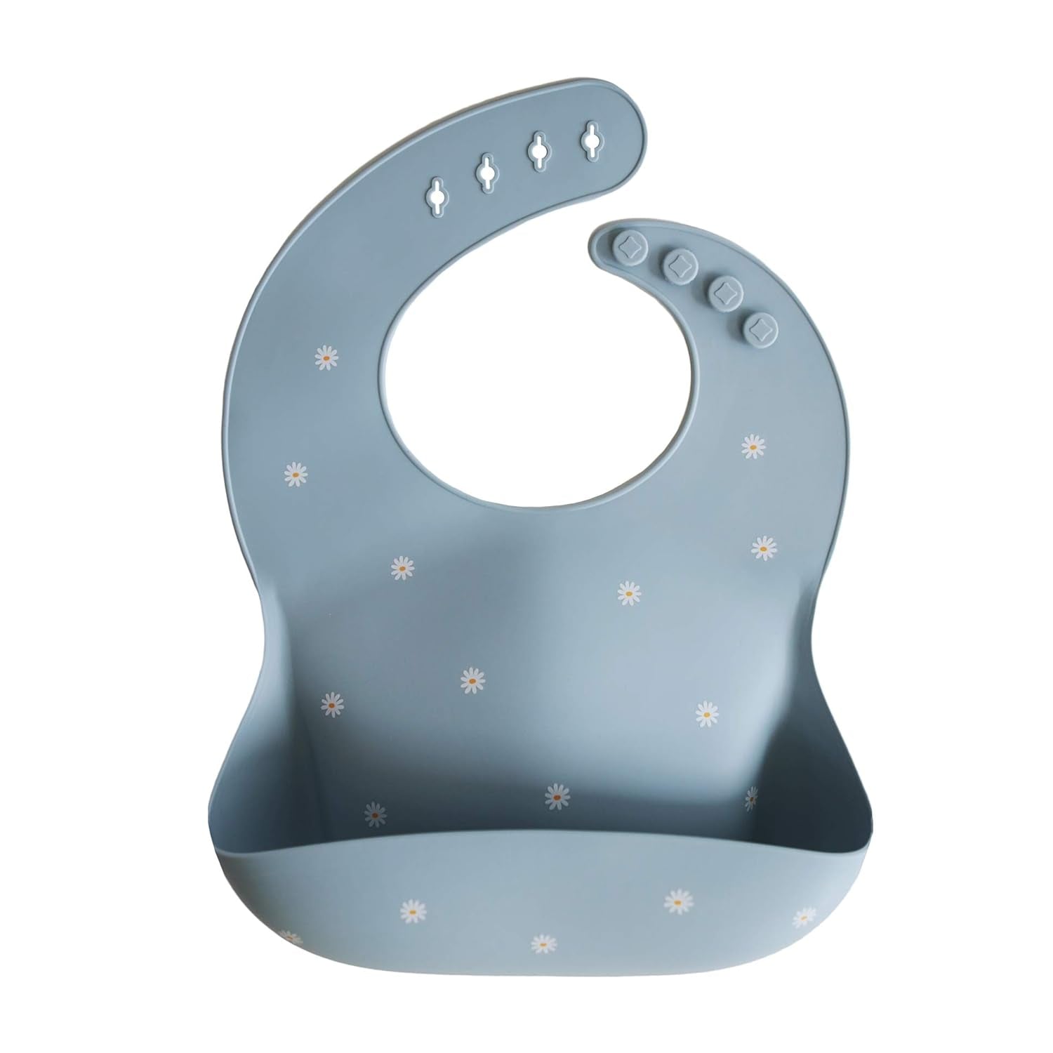 Silicone Baby Bib | Adjustable Fit Waterproof Bibs (Cambridge Blue)