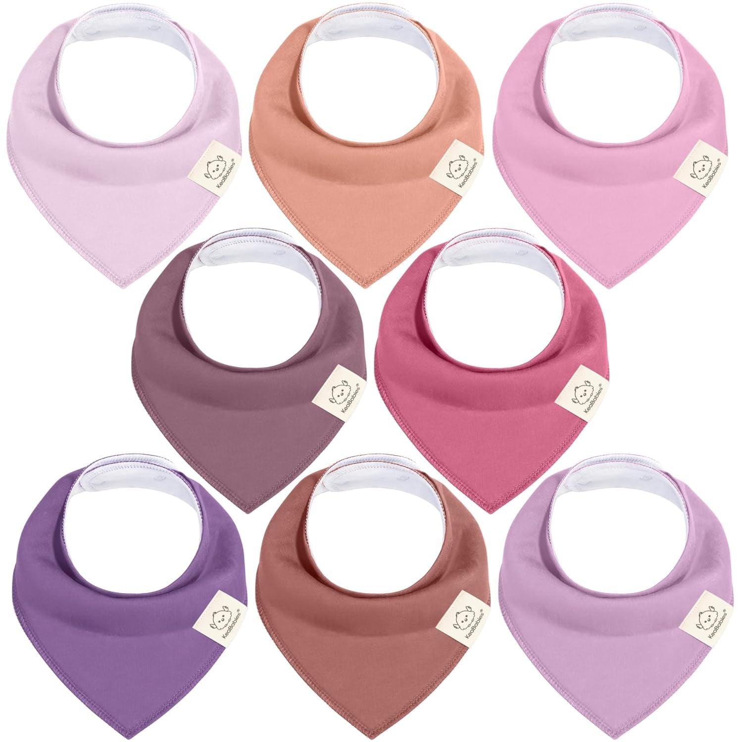 8-Pack Organic Baby Bandana Bibs for Girls - Super Absorbent Triangle Baby Bibs for Drooling and Teething Infant, 100% Cotton Extra Soft for Newborn, Infant 0-36 Months (Bloom)