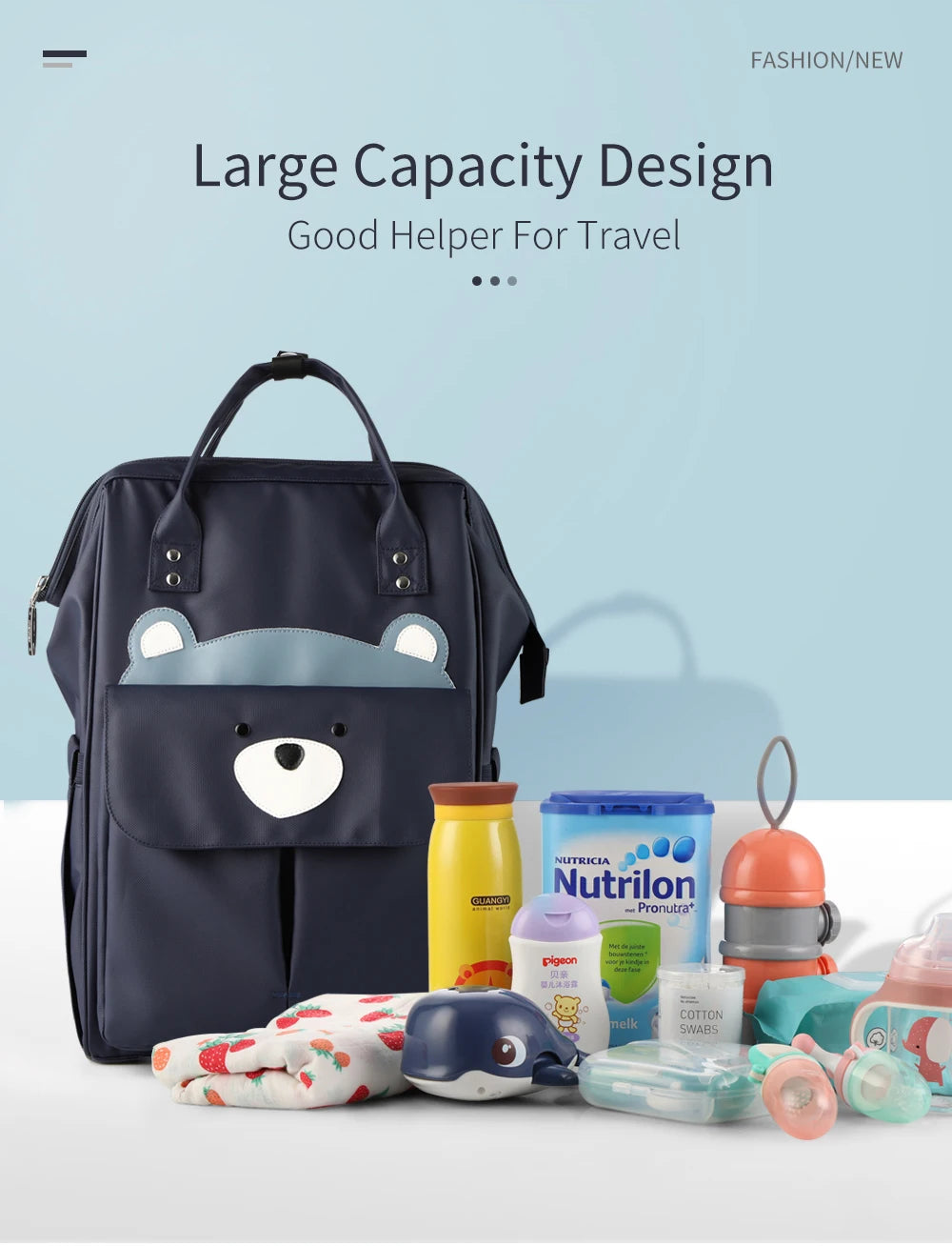 Waterproof Mummy Diaper Backpack Cartoon Design Mother Maternity Nappy Travel Bag Large Capacity Baby Care Nursing Stroller Bags