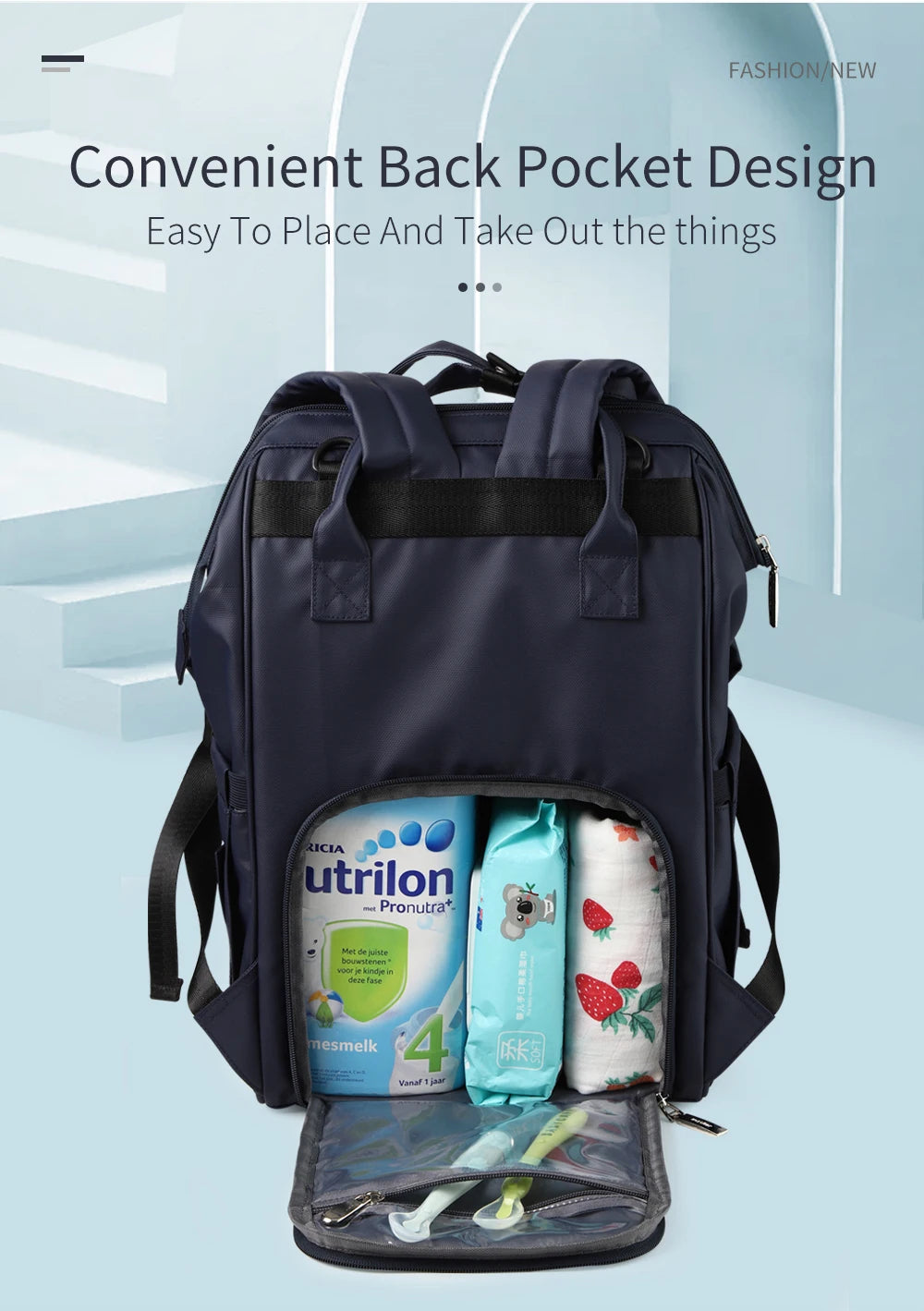 Waterproof Mummy Diaper Backpack Cartoon Design Mother Maternity Nappy Travel Bag Large Capacity Baby Care Nursing Stroller Bags