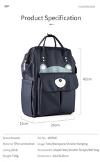 Waterproof Mummy Diaper Backpack Cartoon Design Mother Maternity Nappy Travel Bag Large Capacity Baby Care Nursing Stroller Bags