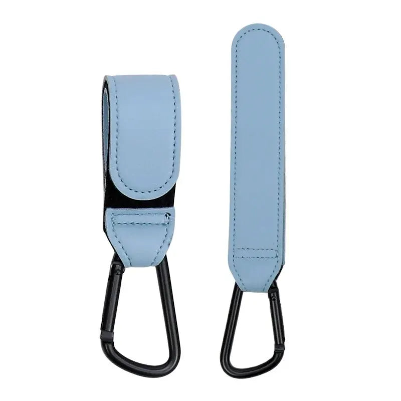 Stroller Hooks Baby Diaper Bag Hook Stroller Organize PU Leather Adjustable Pram Multi-Function Hook Strong Bearing High Quality
