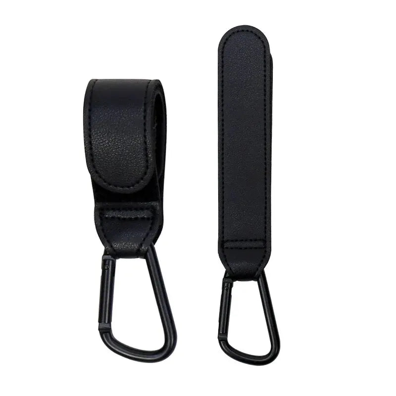 Stroller Hooks Baby Diaper Bag Hook Stroller Organize PU Leather Adjustable Pram Multi-Function Hook Strong Bearing High Quality