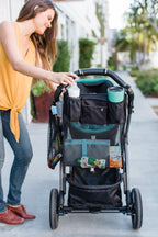 Cups 'N Cargo Universal Stroller Organizer and Storage with Mesh Compartment, Black. Adult Use.
