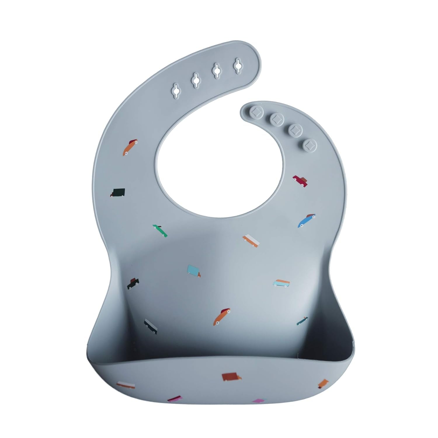 Silicone Baby Bib | Adjustable Fit Waterproof Bibs (Cambridge Blue)