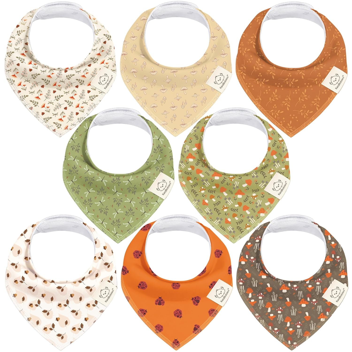 8-Pack Organic Baby Bandana Bibs for Girls - Super Absorbent Triangle Baby Bibs for Drooling and Teething Infant, 100% Cotton Extra Soft for Newborn, Infant 0-36 Months (Bloom)