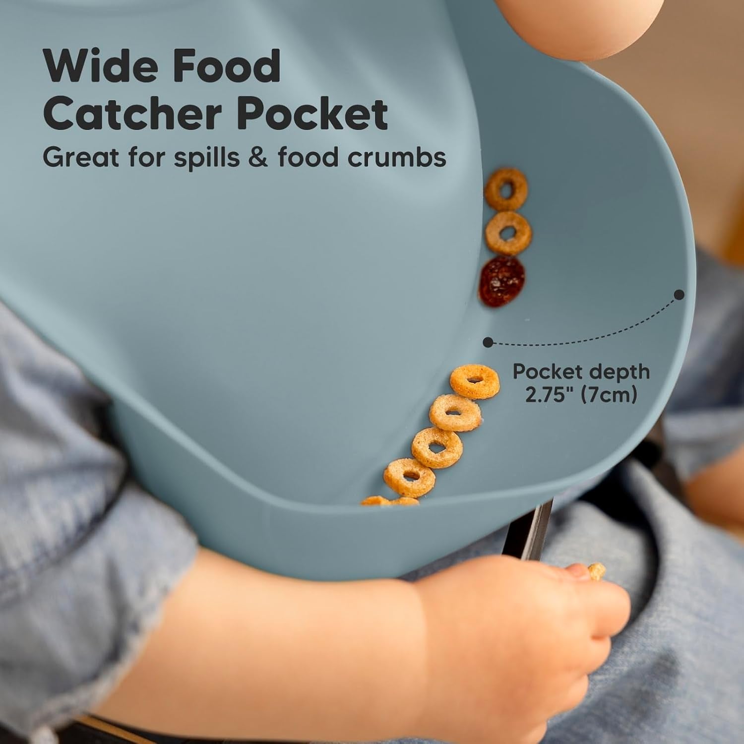 2-Pack Silicone Baby Bibs for Eating - Sturdy Food-Grade Silicone Bibs for Babies Girl, Boy, Large Food Catcher, Clean & Put on Easily, Waterproof Toddler Feeding Essentials (Alps)