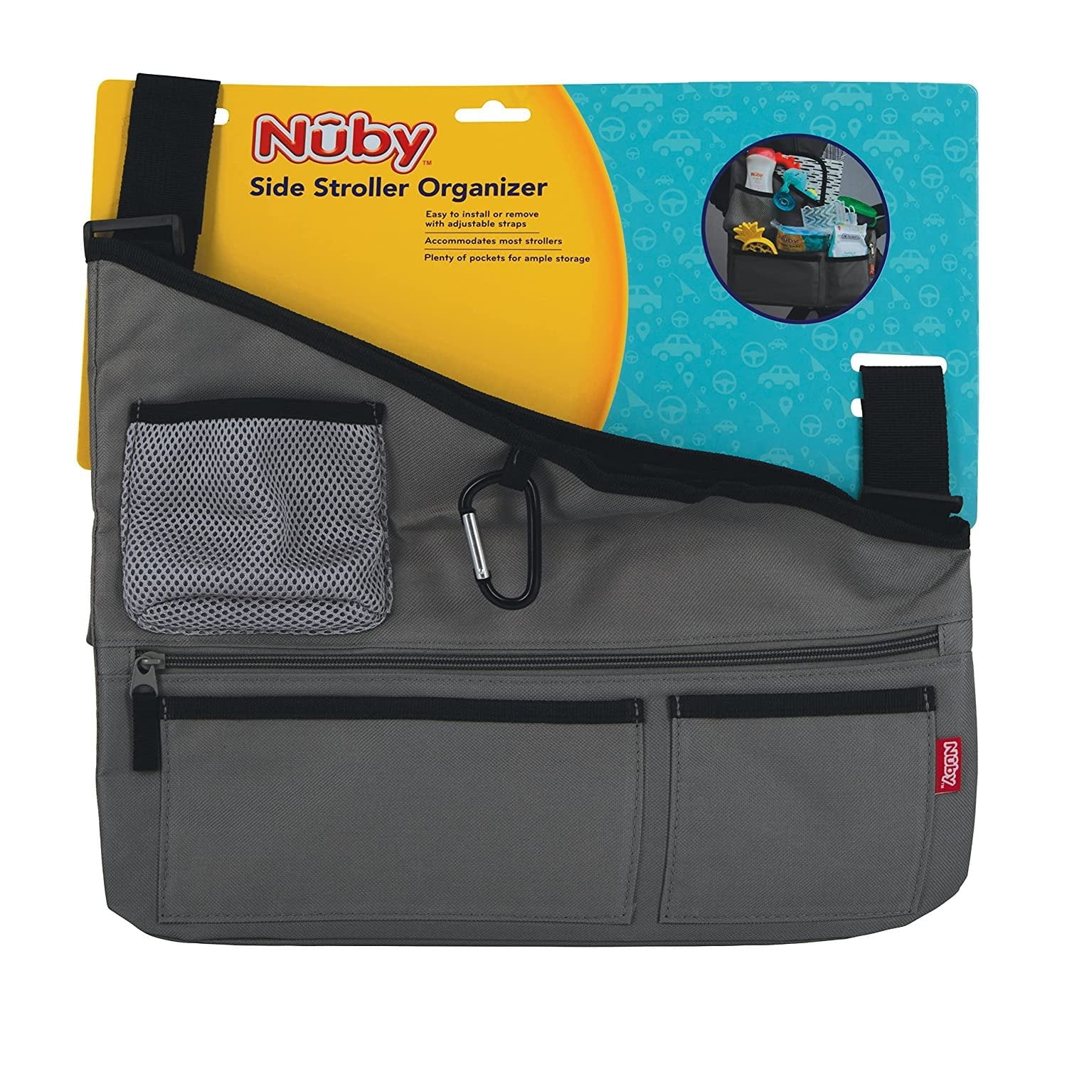2365888 Side Fit Nuby Stroller Organizers, 2 Color - Case of 24
