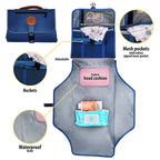 Portable Baby Changing Pad Travel Diaper Bag Mat Newborn Essentials Navy Blue