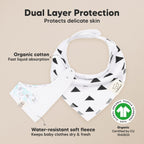 8-Pack Organic Baby Bandana Bibs for Boys, Girls - Super Absorbent Triangle Baby Bibs for Drooling and Teething Infant, 100% Cotton Extra Soft for Newborn, Infant 0-36 Months(Grayscape)