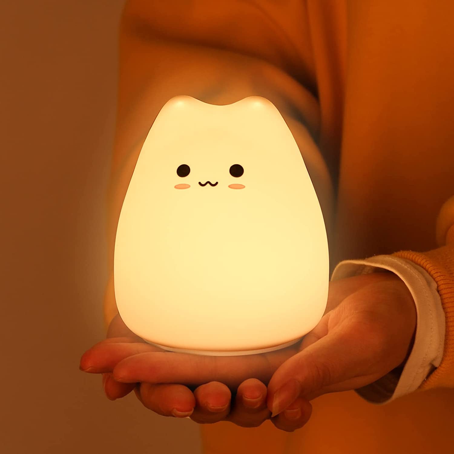 Night Light for Kids, Cute Lamp Dumpling Light Birthday Gifts for Girls Boys, Kawaii Nightlight Silicone Portable Nursery Battery Powered Animal Night Lights for Baby Toddler Teen Bedrooms