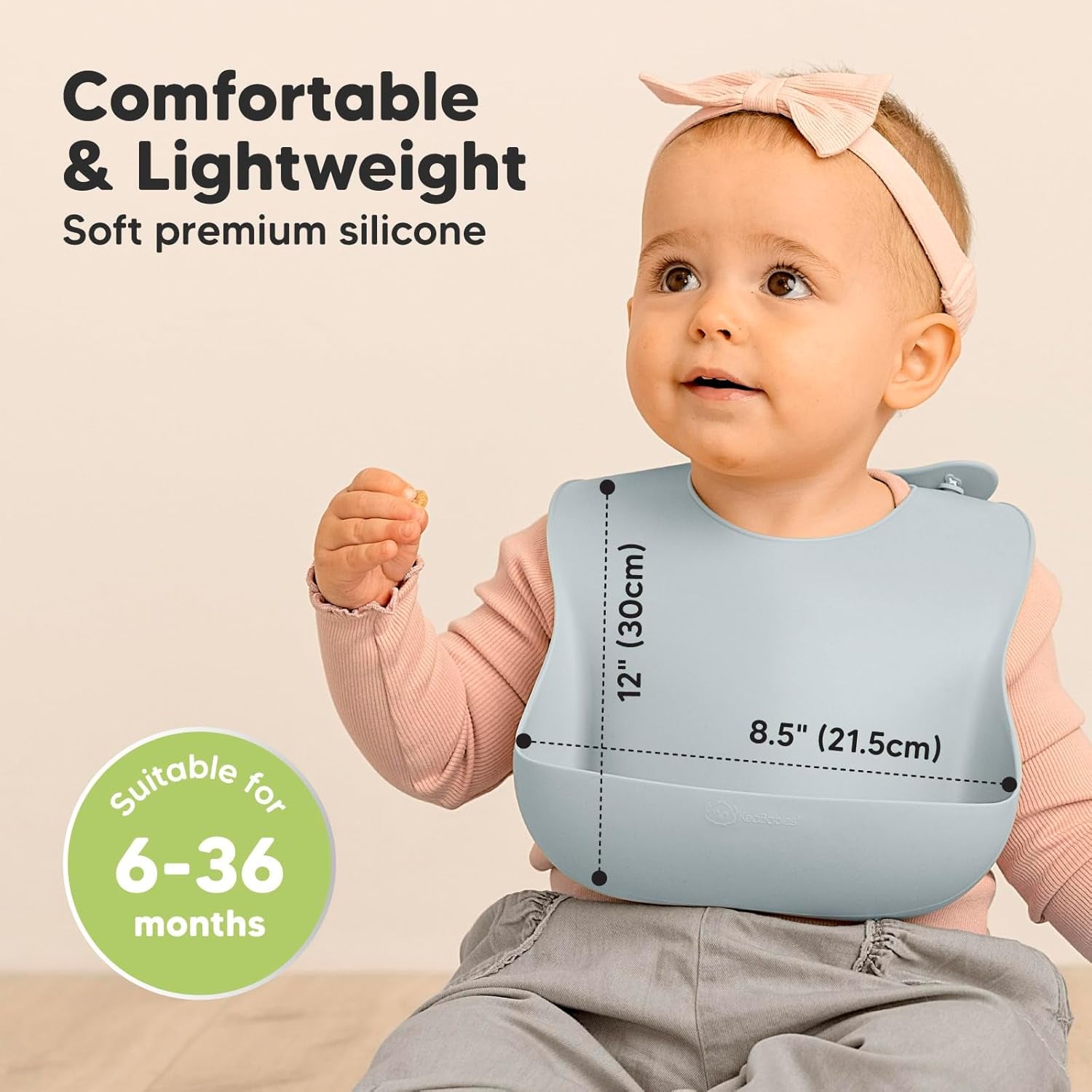 2-Pack Silicone Baby Bibs for Eating - Sturdy Food-Grade Silicone Bibs for Babies Girl, Boy, Large Food Catcher, Clean & Put on Easily, Waterproof Toddler Feeding Essentials (Alps)