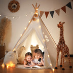 Kids Teepee Tent for Girls and Boys with Light,Toddler Playhouse Tent Indoor Play Tent