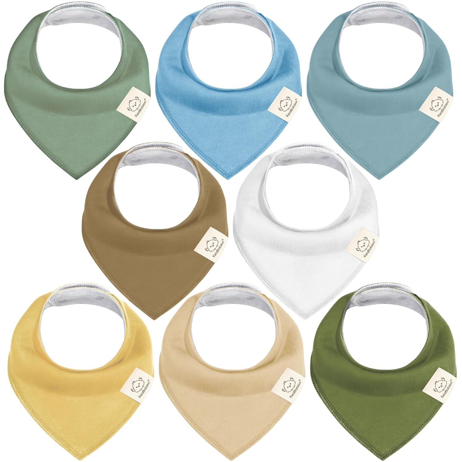 8-Pack Organic Baby Bandana Bibs for Boys, Girls - Super Absorbent Triangle Baby Bibs for Drooling and Teething Infant, 100% Cotton Extra Soft for Newborn, Infant 0-36 Months(Grayscape)