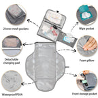 Changing Pad, Travel Portable Changing Mat with Shoulder Strap, Shower Gifts for Baby