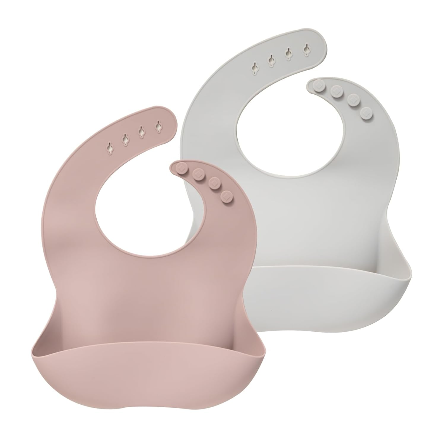 Silicone Baby Bibs Set of 2 | BPA Free Waterproof | Soft Flexible Adjustable Silicone Bibs for Babies & Toddlers(Ether/Sage)