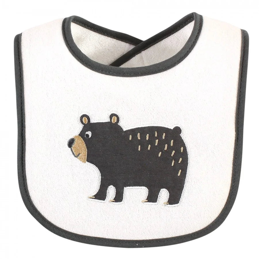 Infant Boy Cotton Terry Drooler Bibs with Fiber Filling, Boy Woodland, One Size