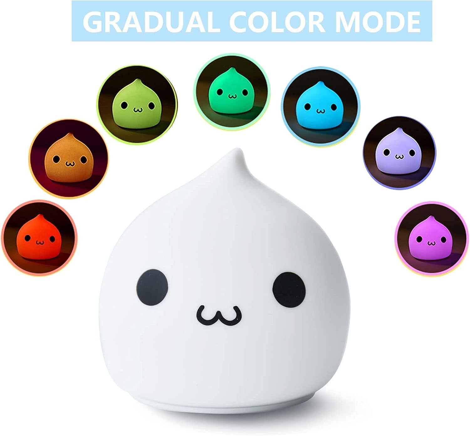 Night Light for Kids, Cute Lamp Dumpling Light Birthday Gifts for Girls Boys, Kawaii Nightlight Silicone Portable Nursery Battery Powered Animal Night Lights for Baby Toddler Teen Bedrooms