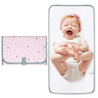 Portable Changing Pad for Baby - Waterproof Diaper Changing Pad - Compact Baby Changing Pad- Travel Diaper Changing Mat - Foldable Lightweight Changing Mat for Newborn (Pink Leaf)