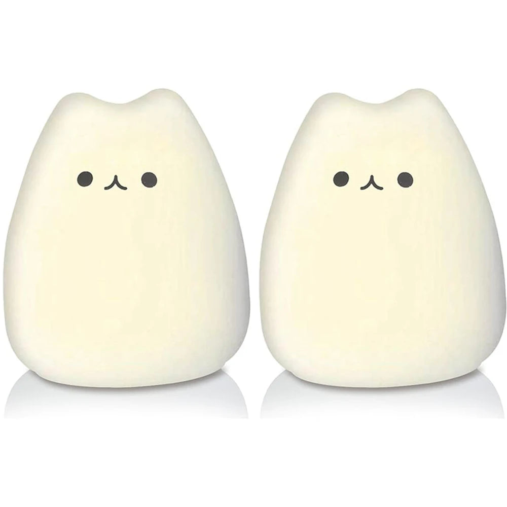 LED Cat Night Light for Kids Silicone Cute Cat Nursery Night Lights Portable Multicolor Christmas Gifts for Baby Children