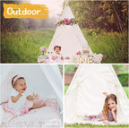 Teepee Play Tent for Kids with Carry Case, Foldable Girls Playhouse