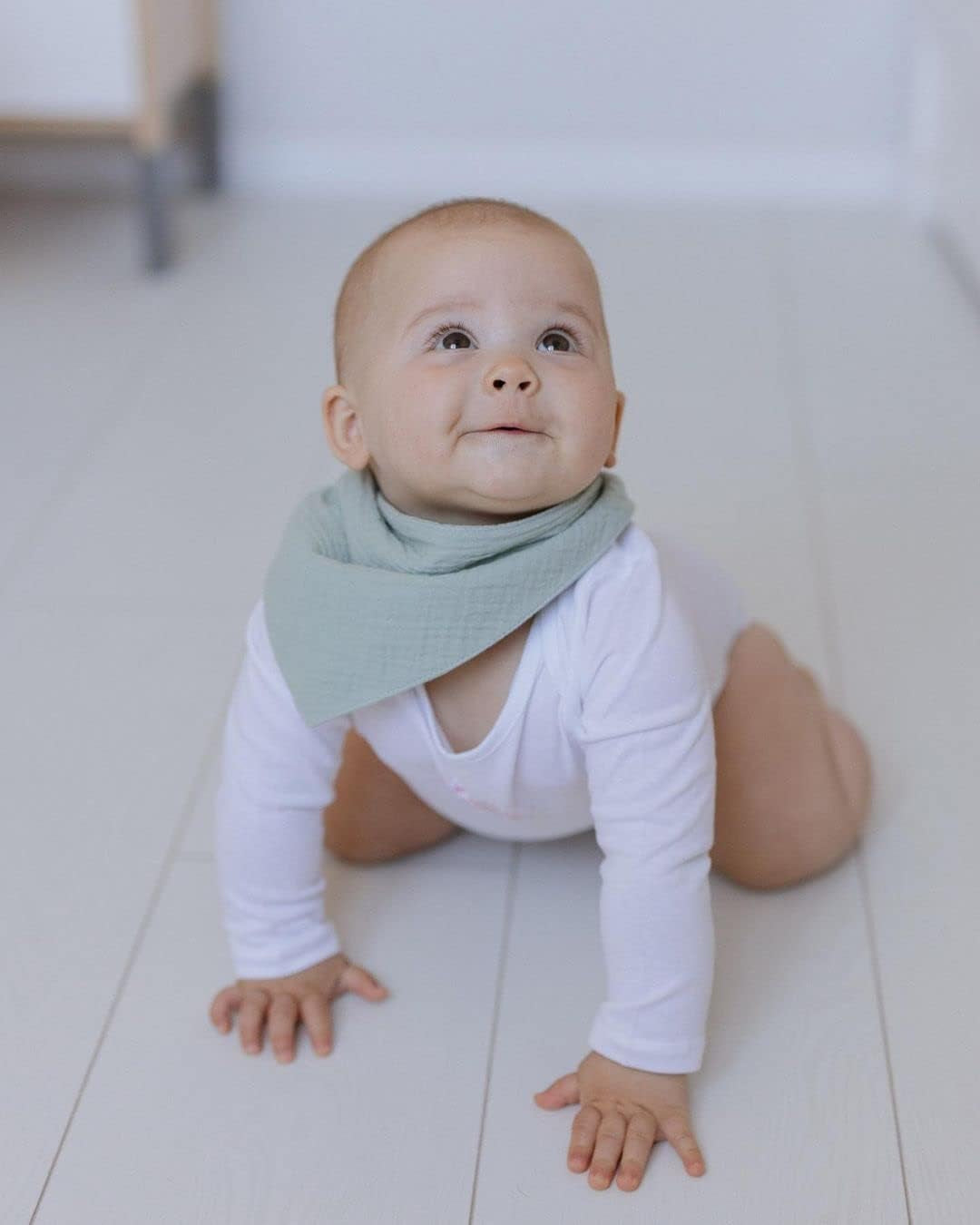 Muslin Baby Bandana Bibs, Drool Bibs for Baby Boys & Girls, Breathable/Soft/Absorbent Summer Bibs for Unisex Newborn/Infant, Neutral Solid Colors, 8 Pack