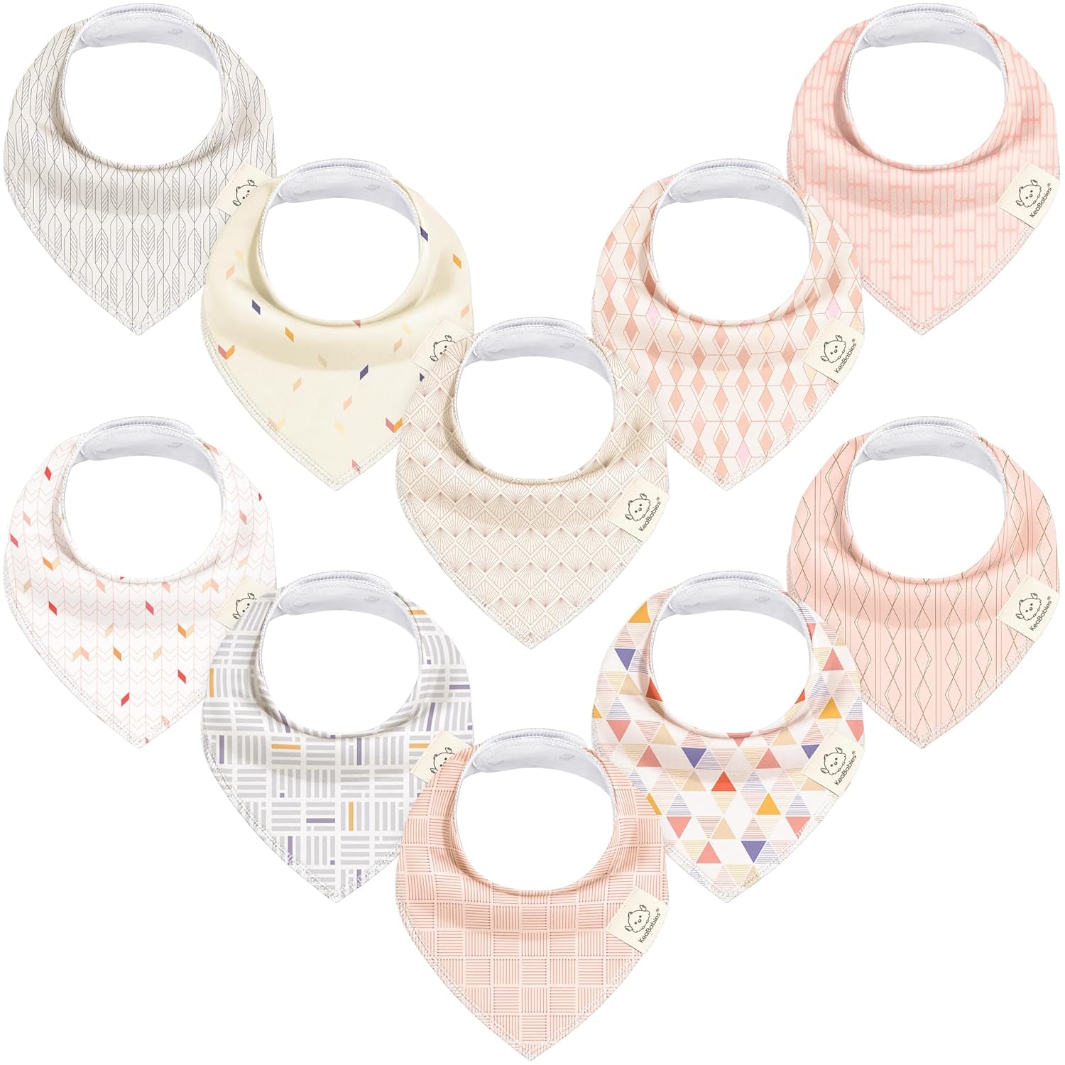 8-Pack Organic Baby Bandana Bibs for Girls - Super Absorbent Triangle Baby Bibs for Drooling and Teething Infant, 100% Cotton Extra Soft for Newborn, Infant 0-36 Months (Bloom)
