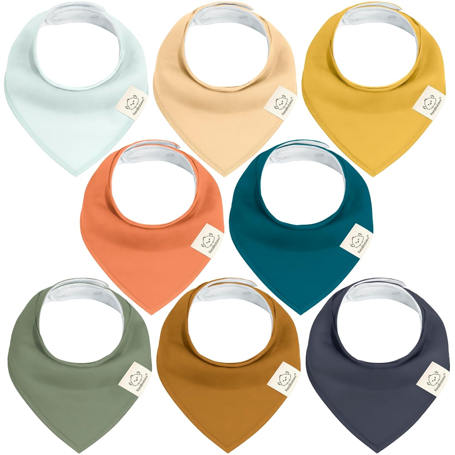 8-Pack Organic Baby Bandana Bibs for Boys, Girls - Super Absorbent Triangle Baby Bibs for Drooling and Teething Infant, 100% Cotton Extra Soft for Newborn, Infant 0-36 Months(Grayscape)