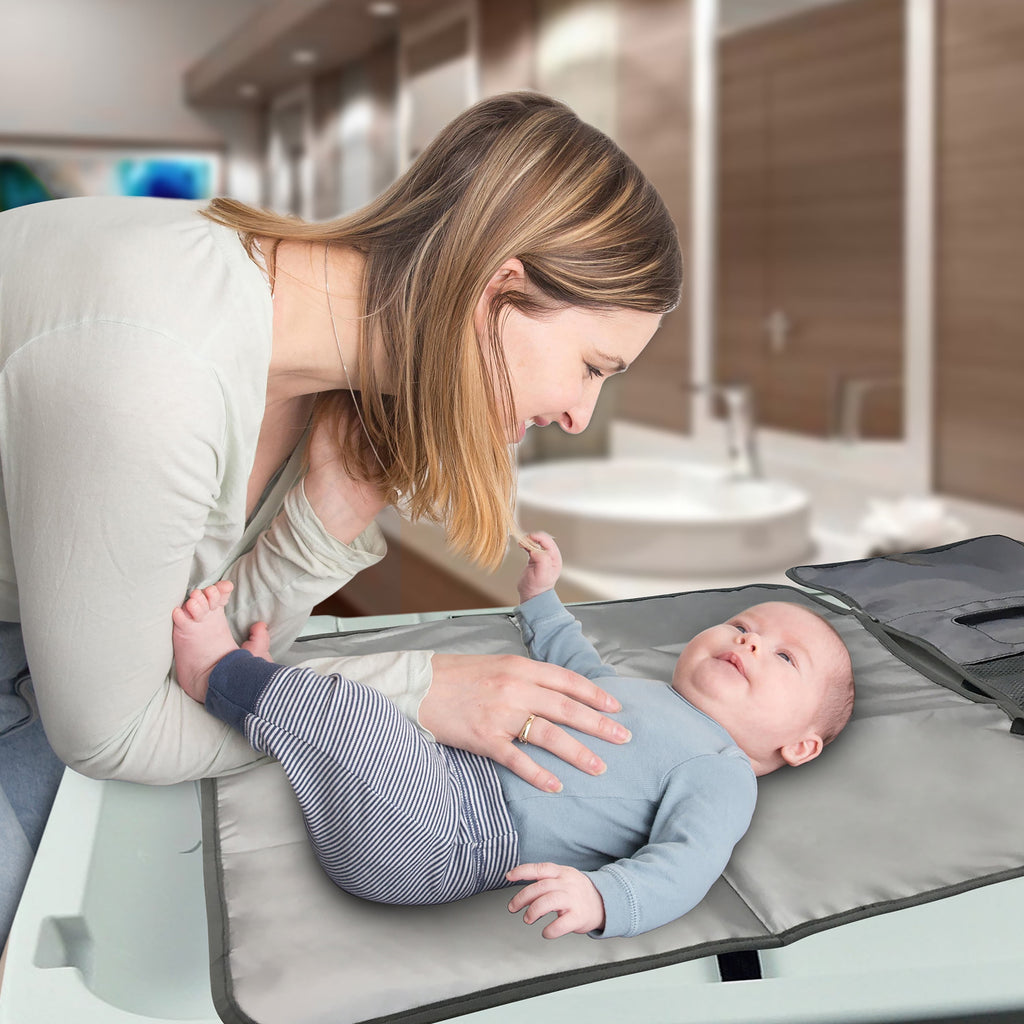 Portable Diaper Changing Station with Strap, Gray, Toddler